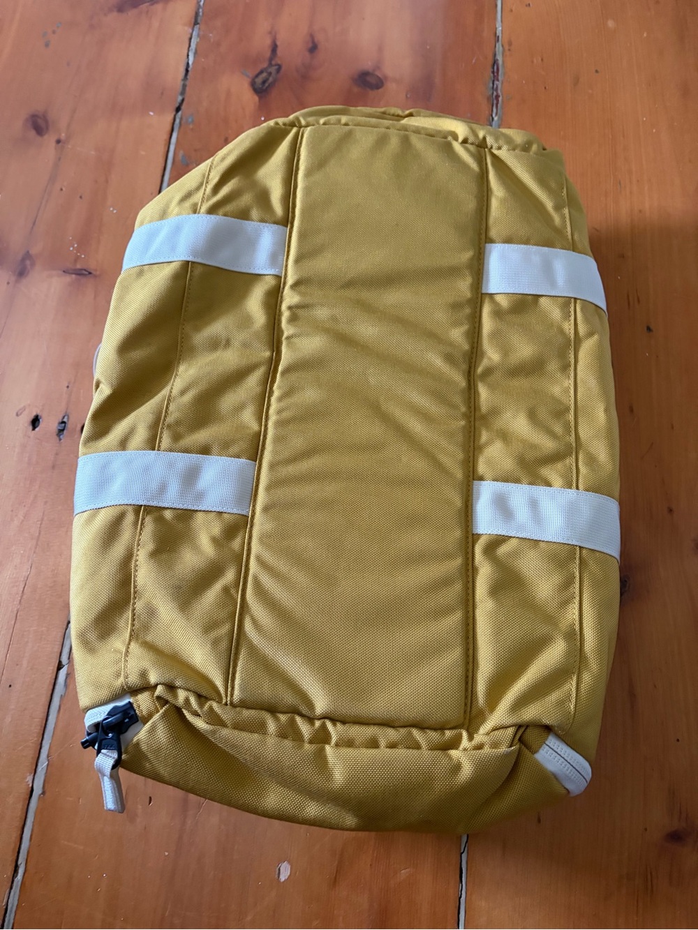 Mustard Yellow Travel Duffel with White Straps - Picture 5 of 5